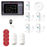 AlarmTab® - Alarmanlagen Standard-Set für kleine bis mittlere Häuser mit Samsung Tab A6 (Schwarz)